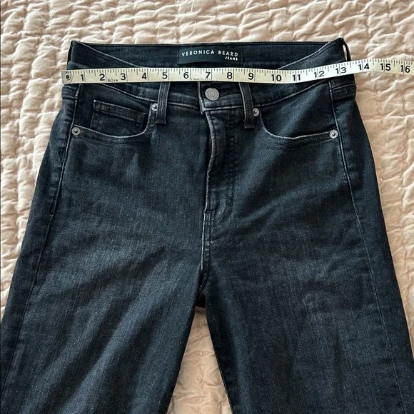 Veronica Beard RYLEIGH slim straight high-rise black jeans size 26 1/2 - Picture 8 of 11